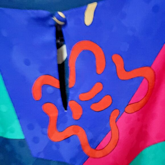 Women's VTG Jaymee Papell Multicolor 3/4 Sleeve Midi Summer Dress Sz 12 NWOT - Picture 9 of 9